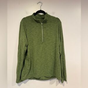 Green mens lululemon surge quarter zip